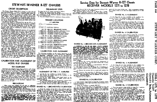 R-127A or R-127X chassis; Stewart Warner Corp. (ID = 501381) Radio