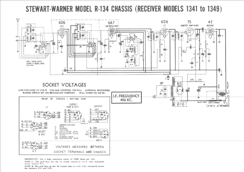 R-134 series chassis; Stewart Warner Corp. (ID = 245060) Radio