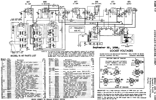 R-1461X Ch= R-146X; Stewart Warner Corp. (ID = 507199) Radio
