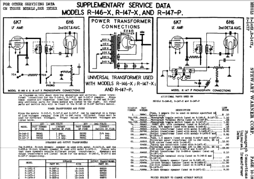 R-1461X Ch= R-146X; Stewart Warner Corp. (ID = 507201) Radio