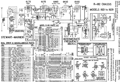 R-182 series chassis; Stewart Warner Corp. (ID = 511473) Radio