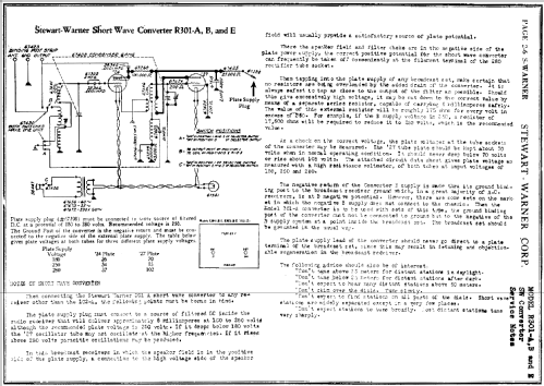 Short-Wave-Converter R301-A ; Stewart Warner Corp. (ID = 490863) Adapter