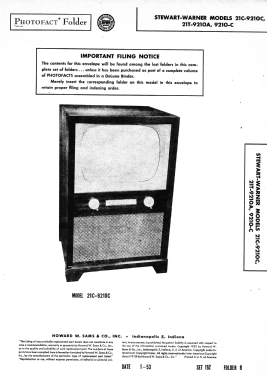 U70 21T-9210A ; Stewart Warner Corp. (ID = 3136585) Television