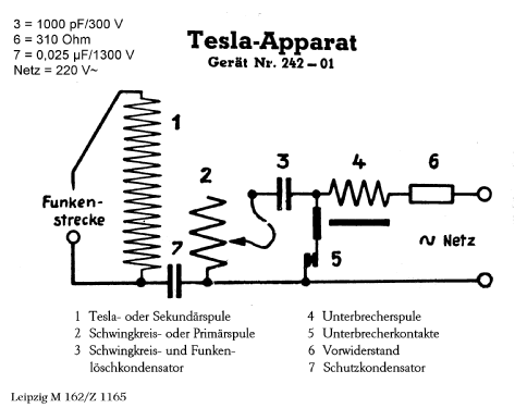 Tesla-Apparat 242-01; Stöhrer, Dr. & Sohn; (ID = 1481785) Misc