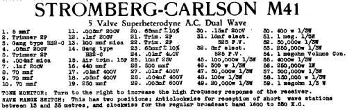 M41; Stromberg-Carlson (ID = 1921845) Radio