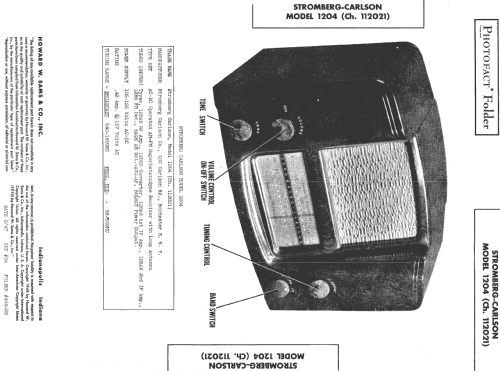 1204HB Ch= 112021; Stromberg-Carlson Co (ID = 518596) Radio