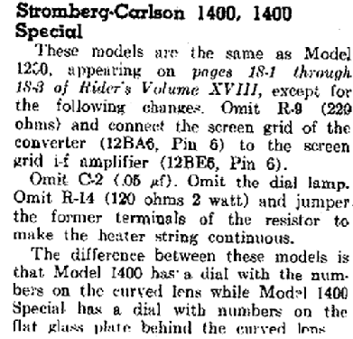 1400 ; Stromberg-Carlson Co (ID = 845064) Radio