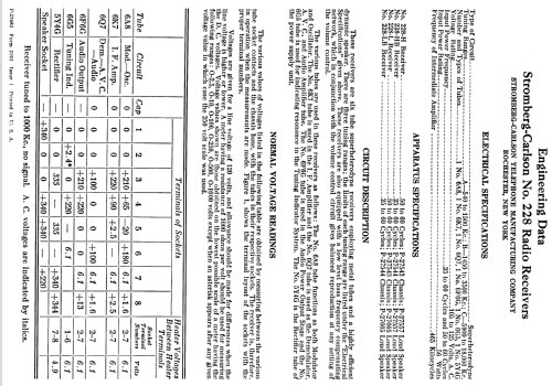 228 Series ; Stromberg-Carlson Co (ID = 1258128) Radio