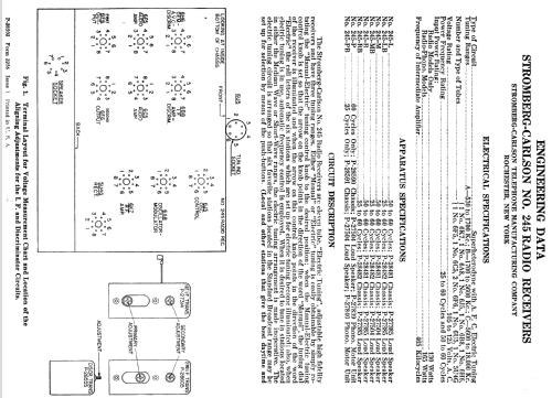 245 Series ; Stromberg-Carlson Co (ID = 1260760) Radio