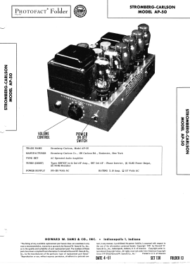 Amplifier AP-50; Stromberg-Carlson Co (ID = 2901281) Ampl/Mixer