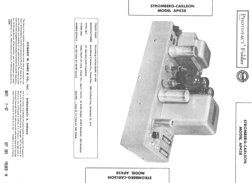 Custom Four Hundred AP-428; Stromberg-Carlson Co (ID = 2413144) Ampl/Mixer