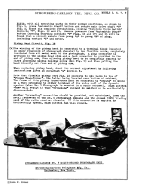 Phonograph Unit Model 6; Stromberg-Carlson Co (ID = 2979535) R-Player