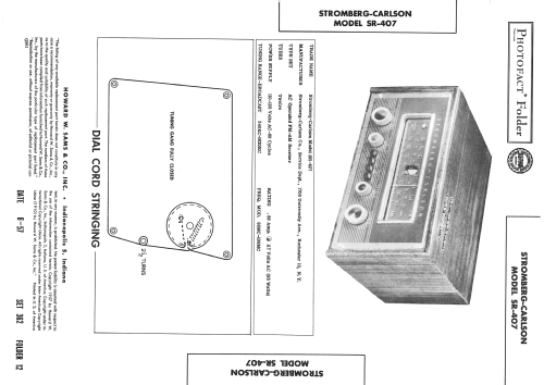 SR-407 ; Stromberg-Carlson Co (ID = 2393229) Radio