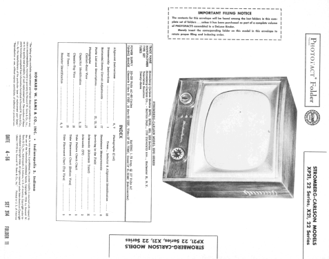 XP21 X22 Series ; Stromberg-Carlson Co (ID = 2175797) Television