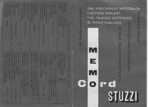 Memocord 304B; Stuzzi Ges. mbH; (ID = 72499) R-Player