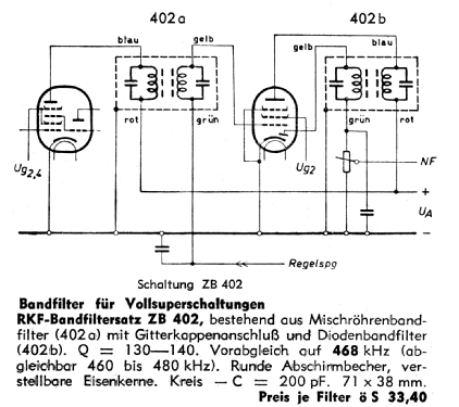 RKF-Bandfiltersatz ZB402; Stuzzi Ges. mbH; (ID = 675702) Radio part