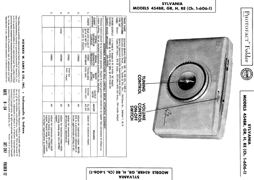 454RE Ch= 1-606-1; Sylvania Hygrade, (ID = 580858) Radio