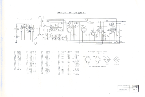 Batterisuper 1 ; Tandberg Radio; Oslo (ID = 56361) Radio
