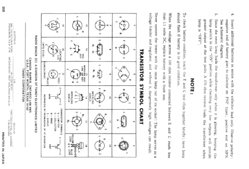 Micronta Dynamic Transistor Checker 22-024; Radio Shack Tandy, (ID = 1244977) Equipment