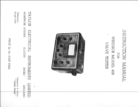 Windsor Valve Tester 45B; Taylor Electrical (ID = 2677294) Equipment