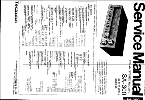 AM/FM Stereo Receiver SA-300; Technics brand (ID = 2540027) Radio