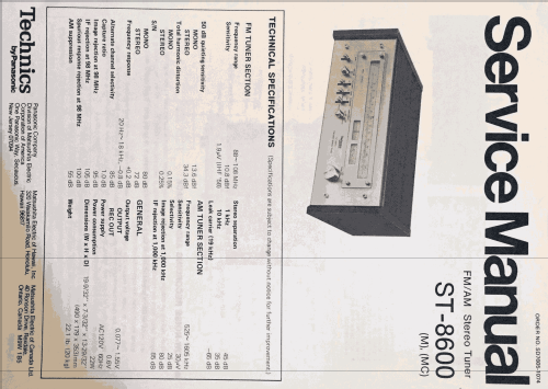 FM/AM Stereo Tuner ST-8600 Radio Technics brand, build 1976