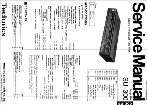 Integrated Stereo Amplifier SU-300; Technics brand (ID = 1551017) Ampl/Mixer