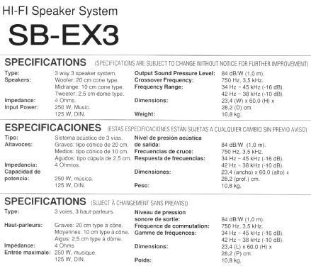 SB-EX3; Technics brand (ID = 1291133) Parlante