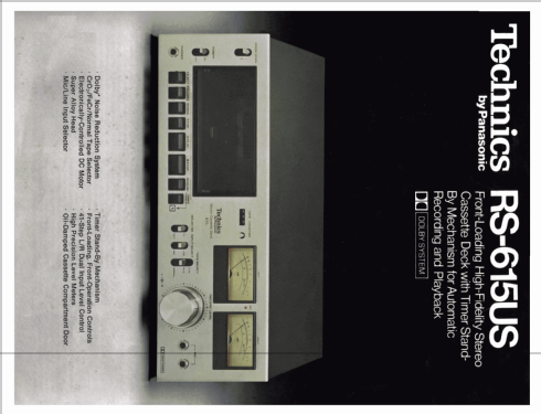 Stereo Cassette Deck RS-615US; Technics brand (ID = 2365364) Enrég.-R