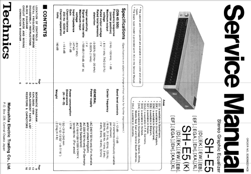 Stereo Graphic Equalizer SH-E5; Technics brand (ID = 1857252) Ampl/Mixer