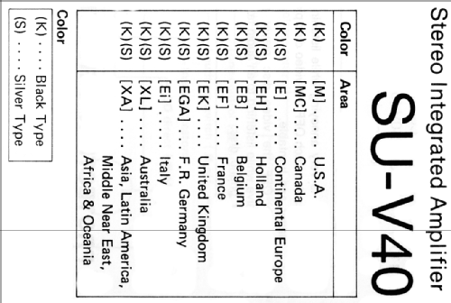 Stereo Integrated Amplifier SU-V40; Technics brand (ID = 1290830) Ampl/Mixer