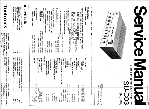 Stereo Integrated DC Amplifier SU-C03; Technics brand (ID = 2101884) Ampl/Mixer