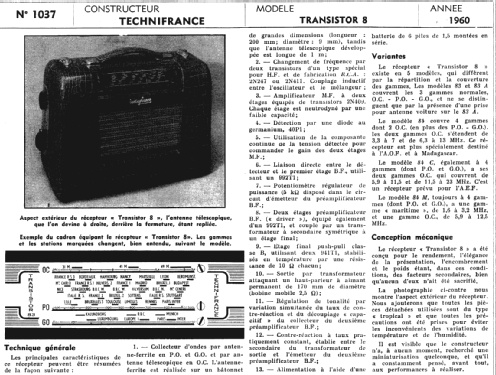 Transistor 8 83; Technifrance; (ID = 288157) Radio