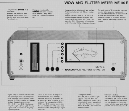 Wow and Flutter Meter ME 110; Technisch (ID = 2438590) Ausrüstung