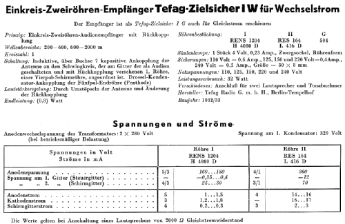 Zielsicher I W ; Tefag; Telephon (ID = 14688) Radio