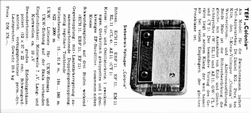 Colonia VS760GW; Tefi-Apparatebau; (ID = 2652324) Radio