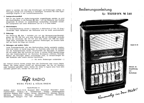 Tefifon M541/HS-19 T 5623; Tefi-Apparatebau; (ID = 2042724) Radio