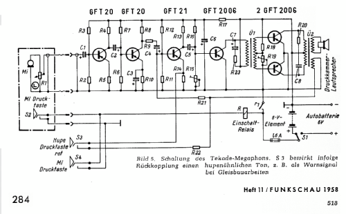 Transistoren-Megaphon ; TeKaDe TKD, (ID = 1826523) Ampl/Mixer