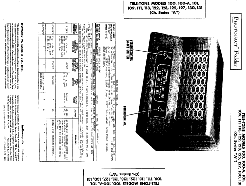 109 Ch= A late; Tele-Tone Radio Corp (ID = 486605) Radio