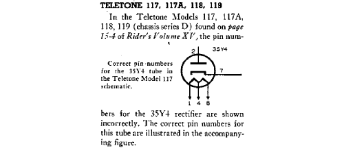 118 Ch= D; Tele-Tone Radio Corp (ID = 713186) Radio