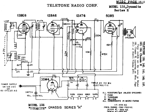 141 Ch= H; Tele-Tone Radio Corp (ID = 713196) Radio