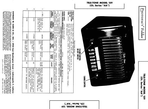 159 Ch= AA; Tele-Tone Radio Corp (ID = 968777) Radio