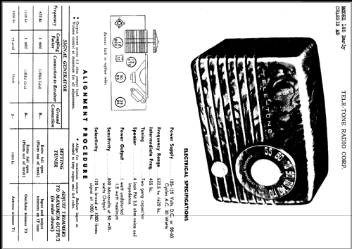 165 Ch= AD; Tele-Tone Radio Corp (ID = 365338) Radio