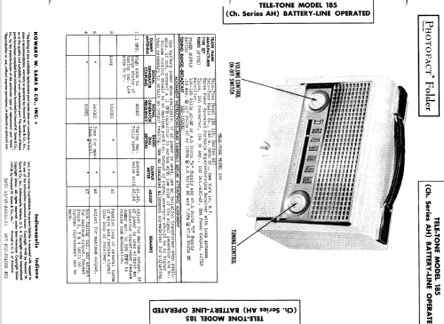 185 Ch= AH; Tele-Tone Radio Corp (ID = 579535) Radio