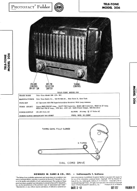 206 Ch= BJ; Tele-Tone Radio Corp (ID = 2886218) Radio