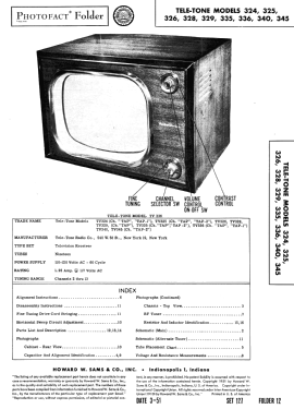 TV324 Ch= TAP-1; Tele-Tone Radio Corp (ID = 2888207) Television