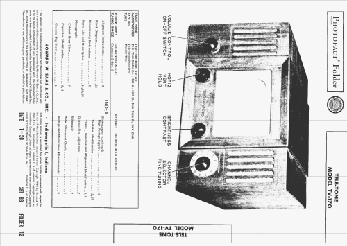 TV-170 ; Tele-Tone Radio Corp (ID = 1568123) Television