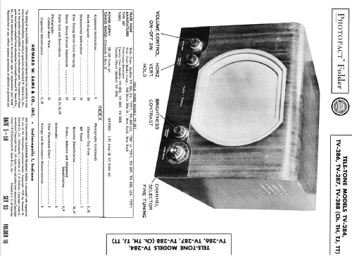 TV-284 ; Tele-Tone Radio Corp (ID = 1597584) Televisión