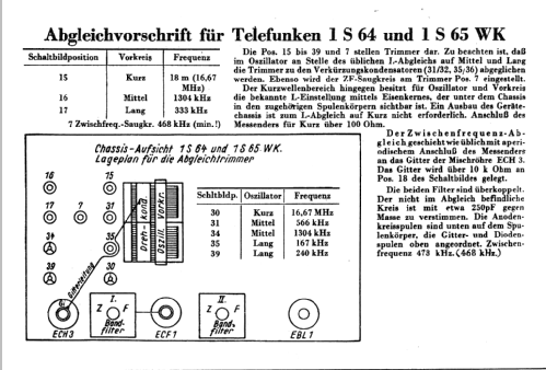 Heimat 1S64WK; Telefunken (ID = 20498) Radio