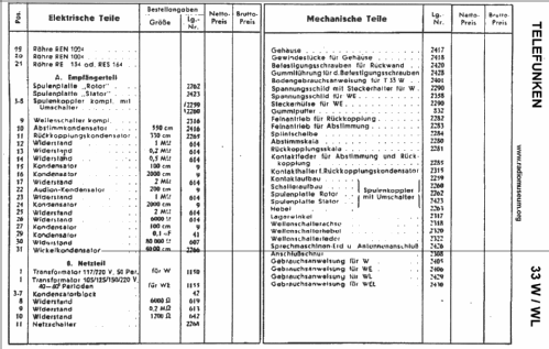 33WL T33WL ; Telefunken (ID = 21214) Radio